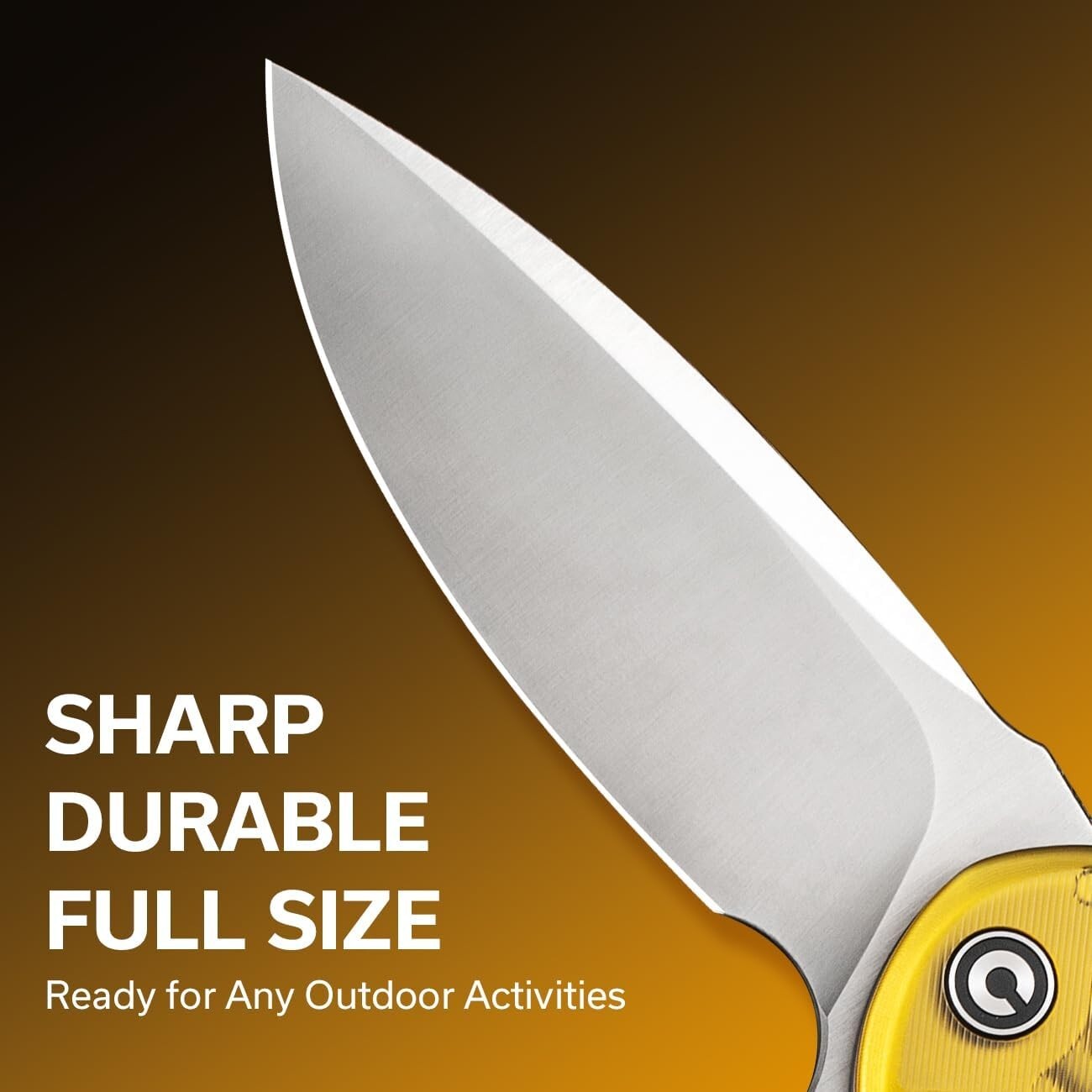 Durable Amber Ultem Handle Pocket Knife - 3.75" EDC Blade, Ideal for Outdoor Use