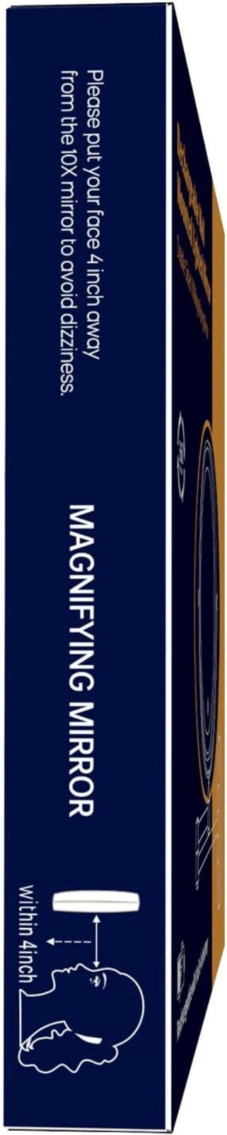 Double-Sided 8-Inch Wall-Mounted Mirror with 10X Magnification - Polished Silver