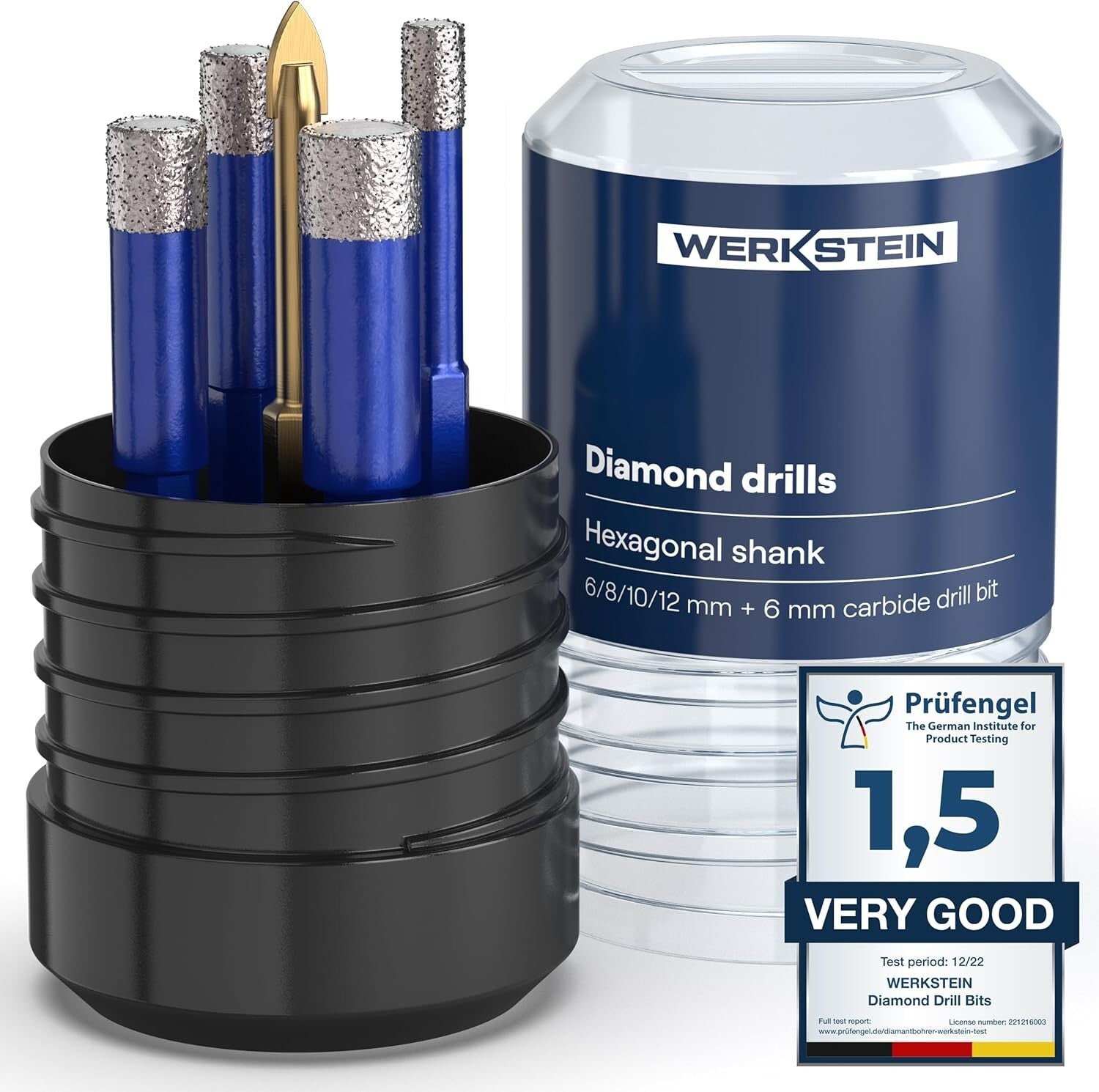 Complete 5-Piece Diamond Drill Bit Set: Perfect for Glass, Ceramics & Porcelain