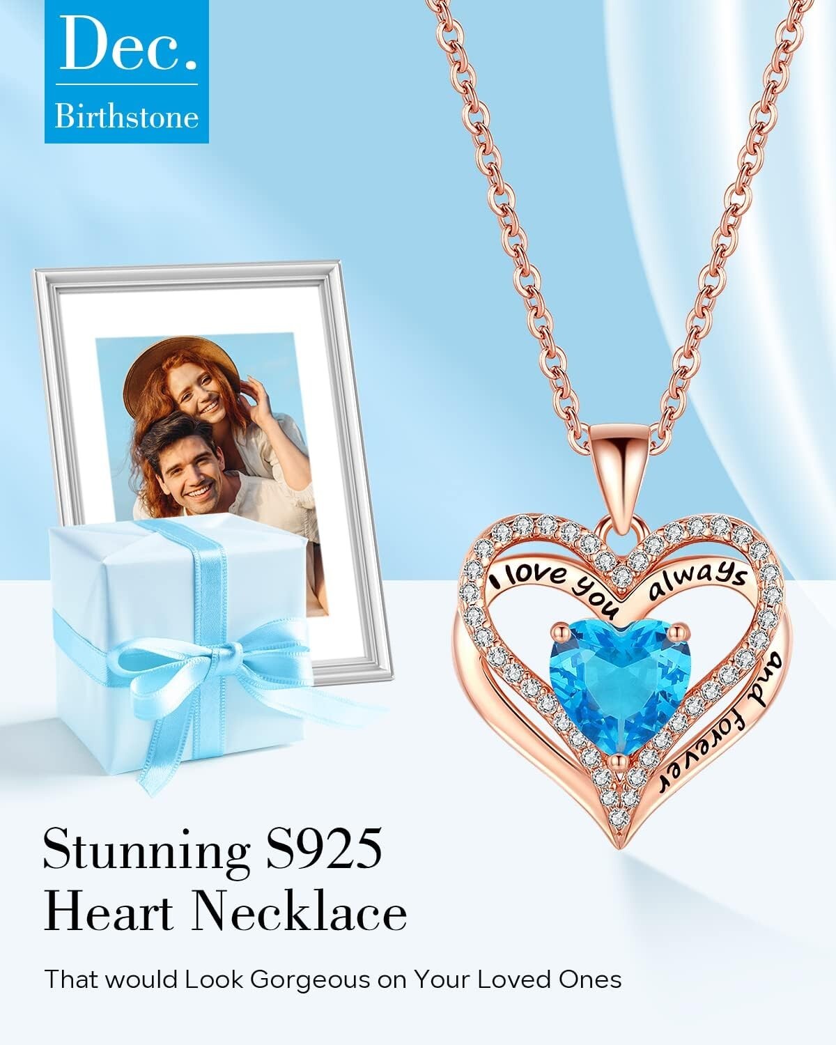 Luxurious Rose Gold Heart Necklace in S925 Silver for Women - Thoughtful Gift