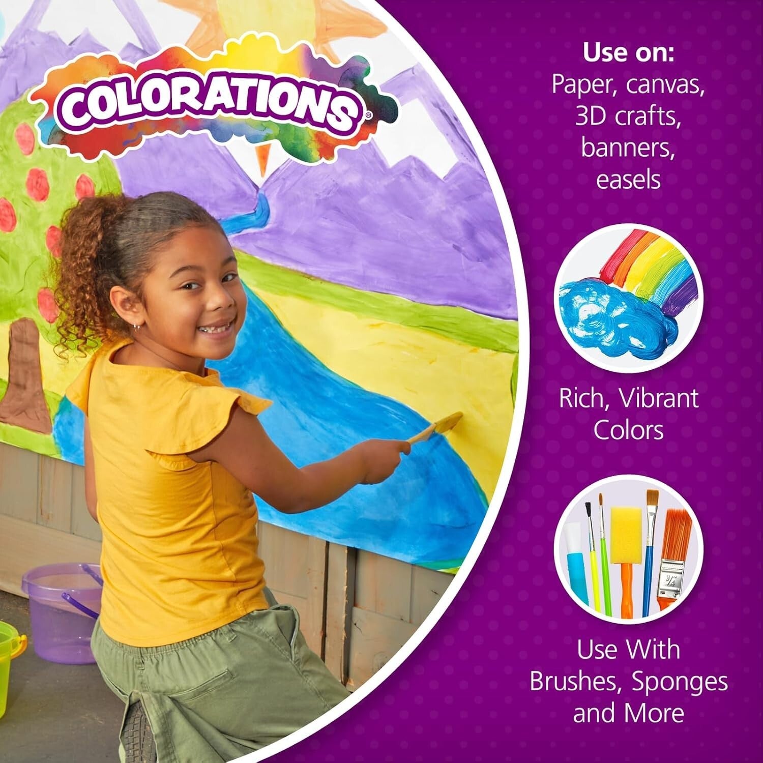 Washable Tempera Paint in 12 Vibrant Colors - Ideal for School Projects & Crafts