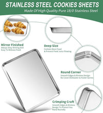 Load image into Gallery viewer, Versatile Baking Sheet Set - 2 Pack Stainless Steel Cookie Pans 20L x 14W
