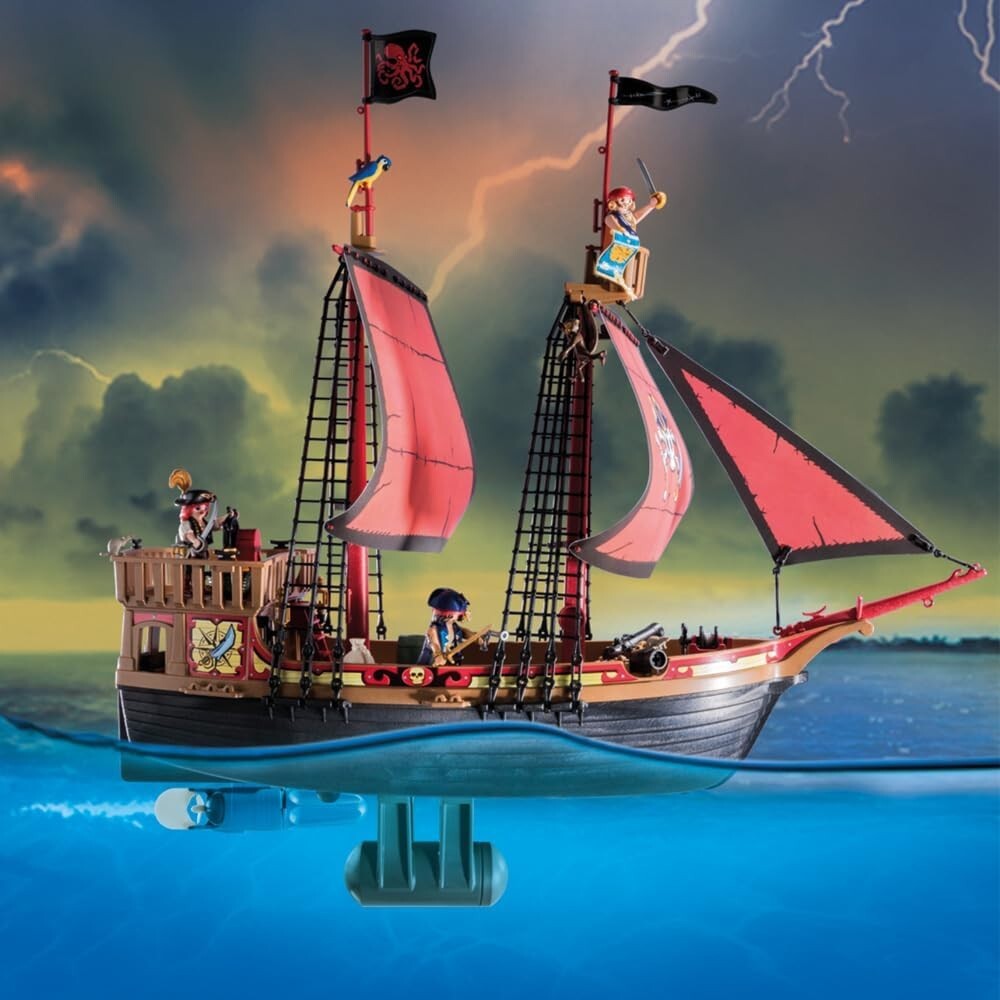 Large Pirate Ship Playset with Cannons and Secret Storage for Fun Adventures