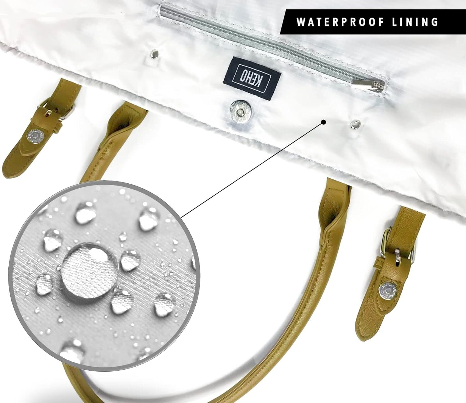 Stylish Waterproof Beach Bag with Vegan Leather Handles - Sandproof Design