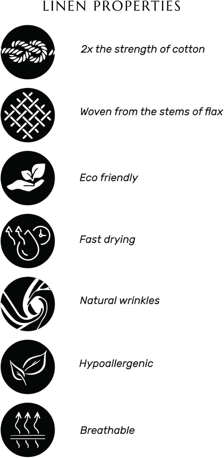 Handcrafted 100% Pure Linen Dinner Napkins - Set of 6 for Elegant Table Settings