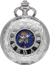 Load image into Gallery viewer, Stylish 47mm Skeleton Pocket Watch with Engraving - Perfect Gift for Men &amp; Women