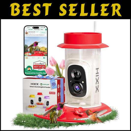 Interactive Hummingbird Feeder with HD Camera & Ant Moat - Gift for Bird Lovers