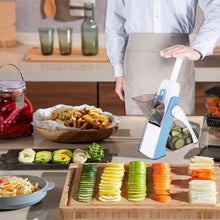 Load image into Gallery viewer, Light Blue Mandoline Slicer - Versatile Veggie Cutter with Safety Lock Mechanism