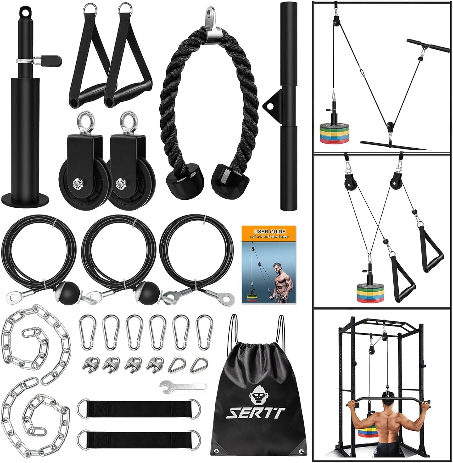 Heavy-Duty Alloy Steel Pulley System for Dynamic Home Workouts - Easy Install
