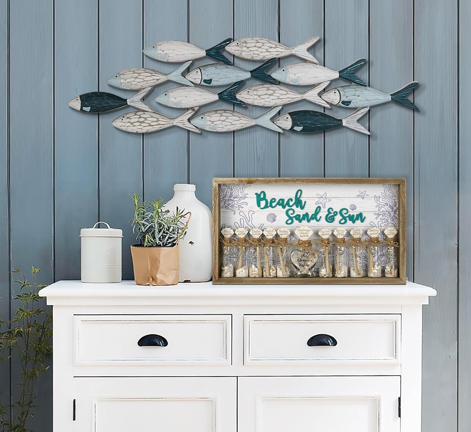 Lightweight Carved Fish Wall Art - Ideal for Beach House & Bathroom Decor