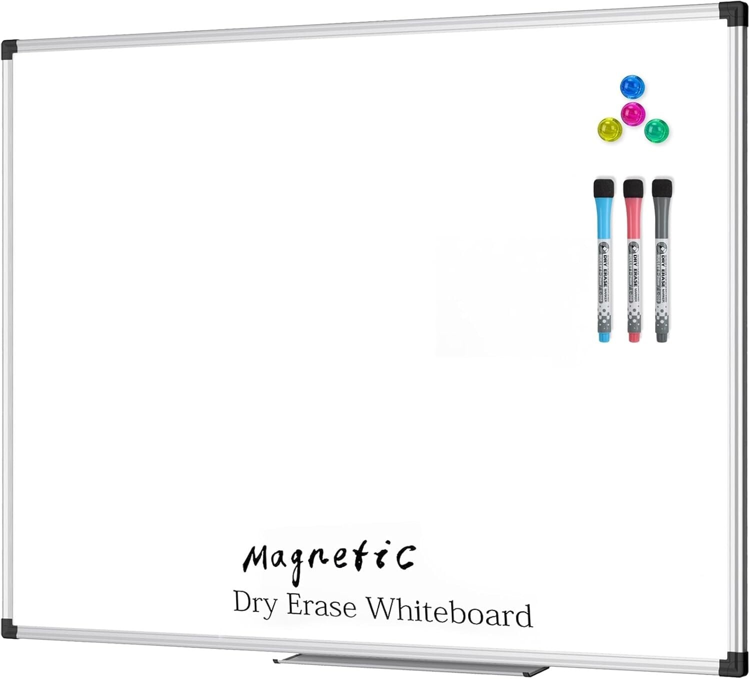 Flexibly Mounted Aluminum Whiteboard - Smooth Writing for Classroom & Office
