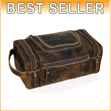 Load image into Gallery viewer, Elegant Leather Toiletry Bag for Men - Spacious &amp; Stylish Travel Essentials