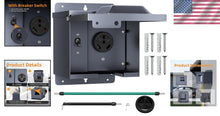 Load image into Gallery viewer, Weatherproof 30 Amp RV Outlet Box with Circuit Breaker - Durable &amp; Lockable