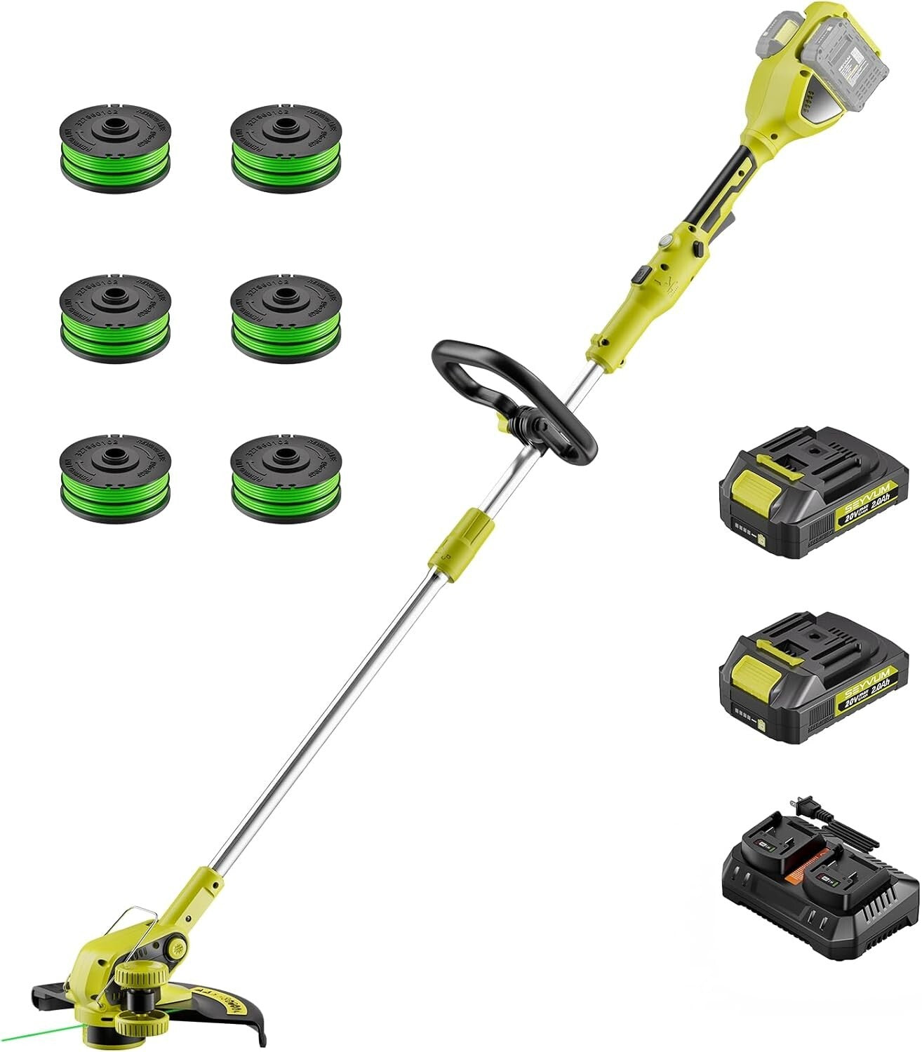 Powerful 40V Wireless Lawn Trimmer & Edger - 14-Inch Cutting Width, Fast Charger