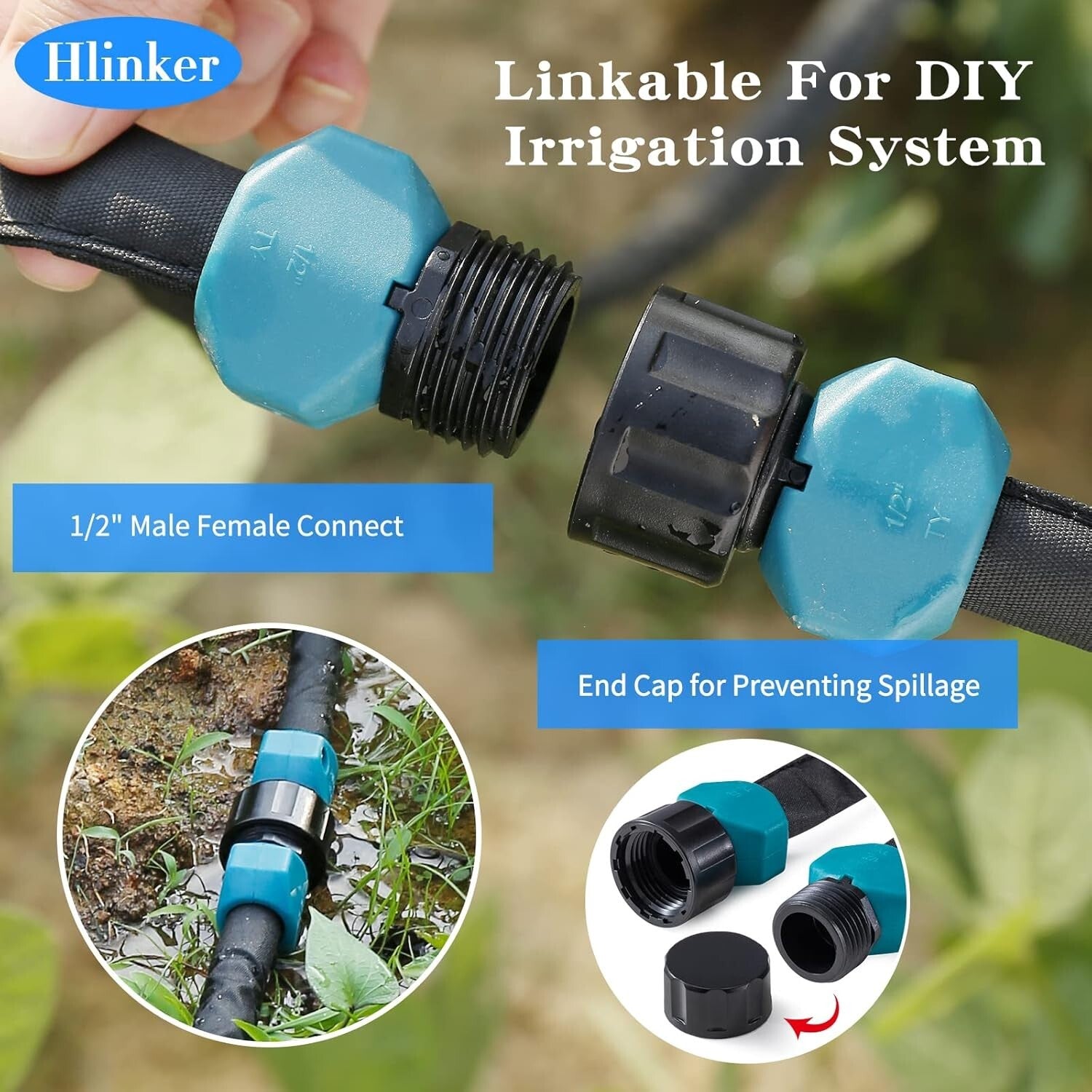 Eco-Friendly 100FT Flat Soaker Hose for Efficient Drip Irrigation, Linkable