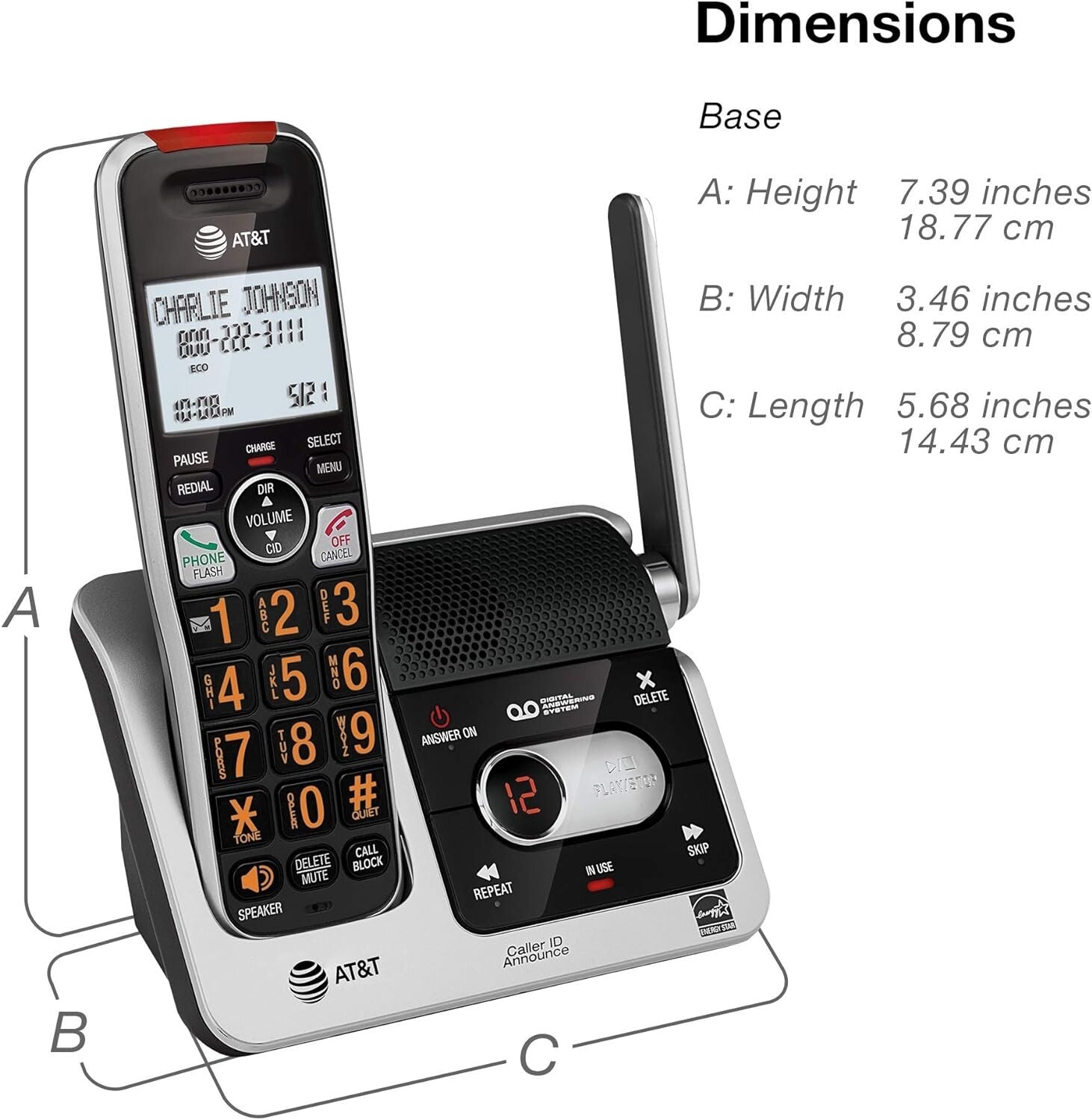 DECT 6.0 3-Handset Cordless Phone with Smart Call Blocking & Answering Machine