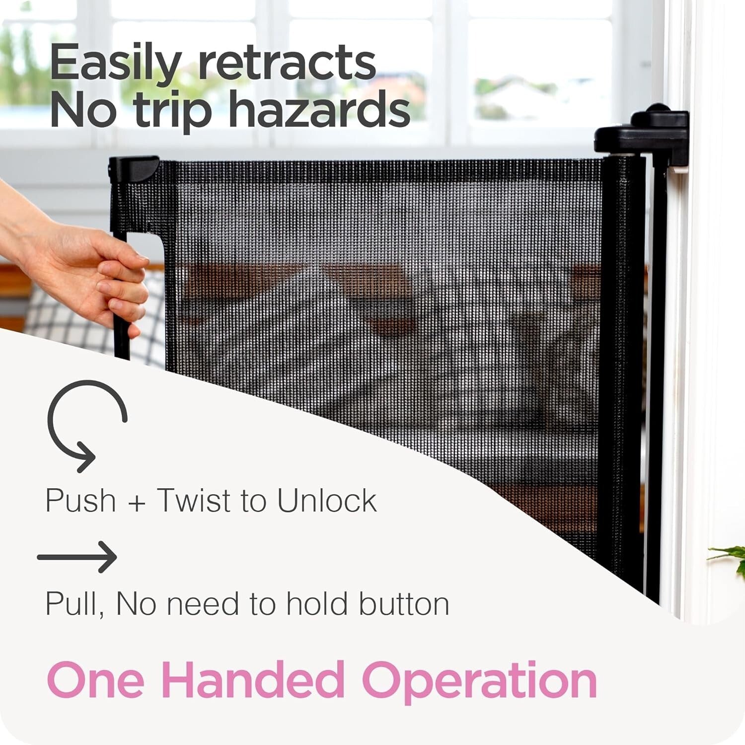 Durable 33" x 71" Retractable Baby Gate - Easy Install for Indoor & Outdoor