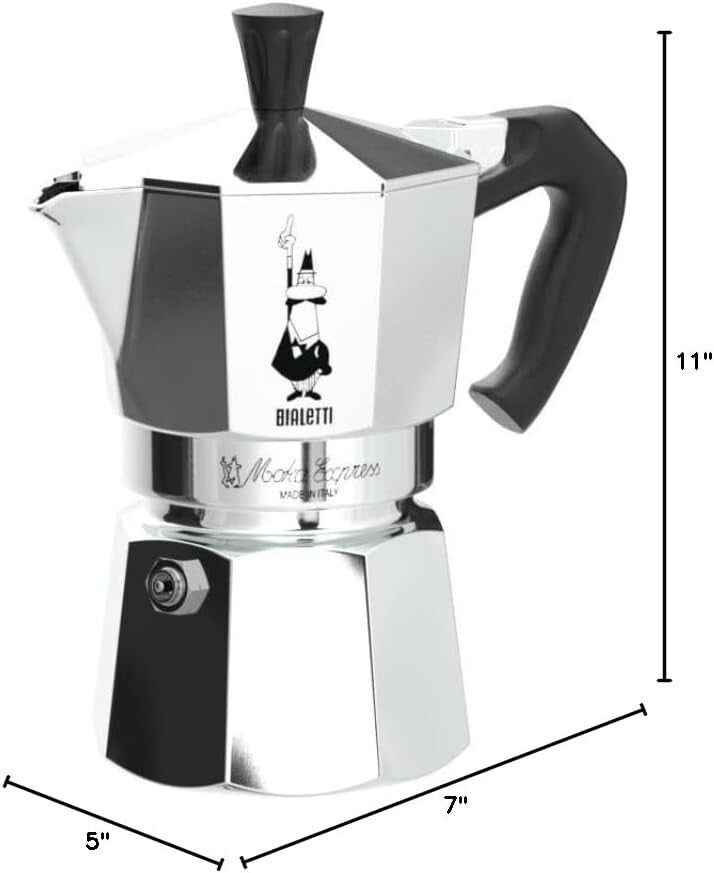 Authentic Italian Moka Pot: 12 Cups, Gas and Induction Compatible - Moka Express