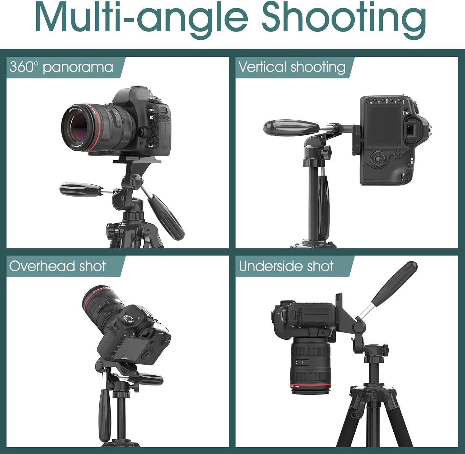 Lightweight 74" Heavy-Duty Tripod with Dual Handles for Every Photography Need