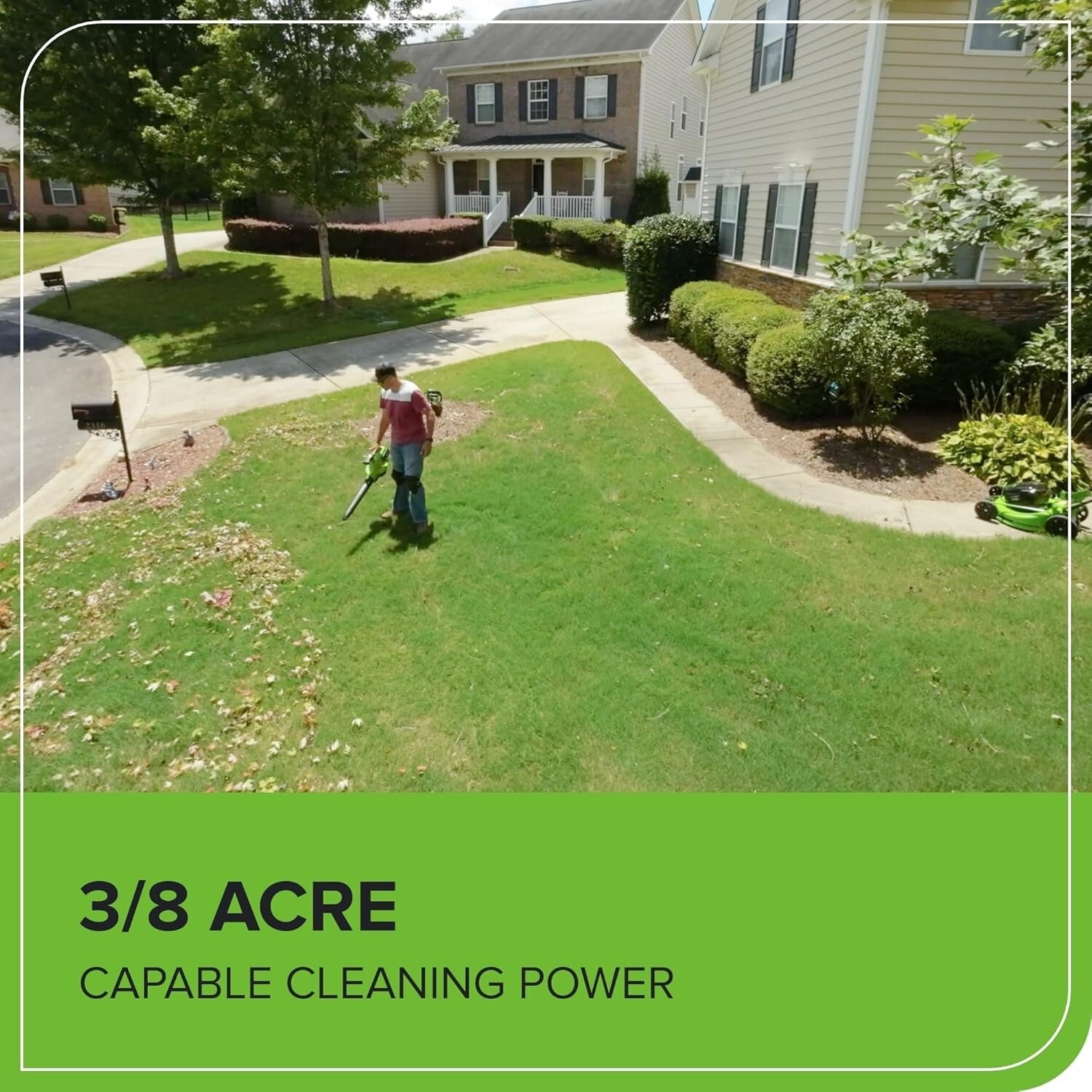 Cordless Green Leaf Blower/Vacuum - 48V Power with Adjustable Speed Control