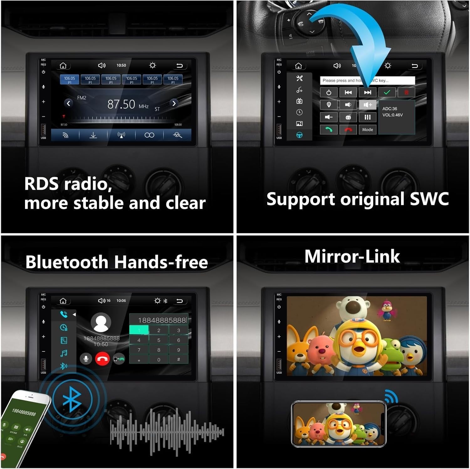 Advanced Double Din Car Stereo with Wireless CarPlay & Superior Sound Quality