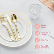Load image into Gallery viewer, Luxurious 600-Piece Gold Trim Dinnerware Set for 100 Guests - Perfect for Events