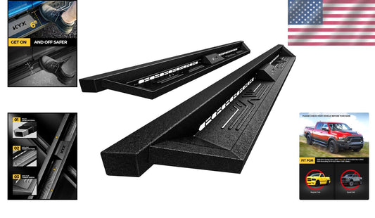 6-Inch Double Tube Alloy Steel Running Boards for Ram 1500/2500/3500 Trucks