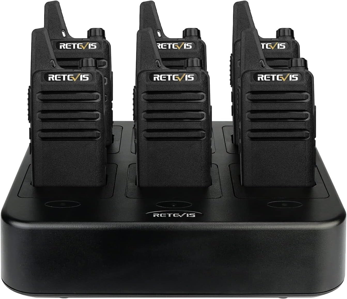 Efficient Walkie Talkies - 6 Pack Rechargeable Two-Way Radios with Multi Charger