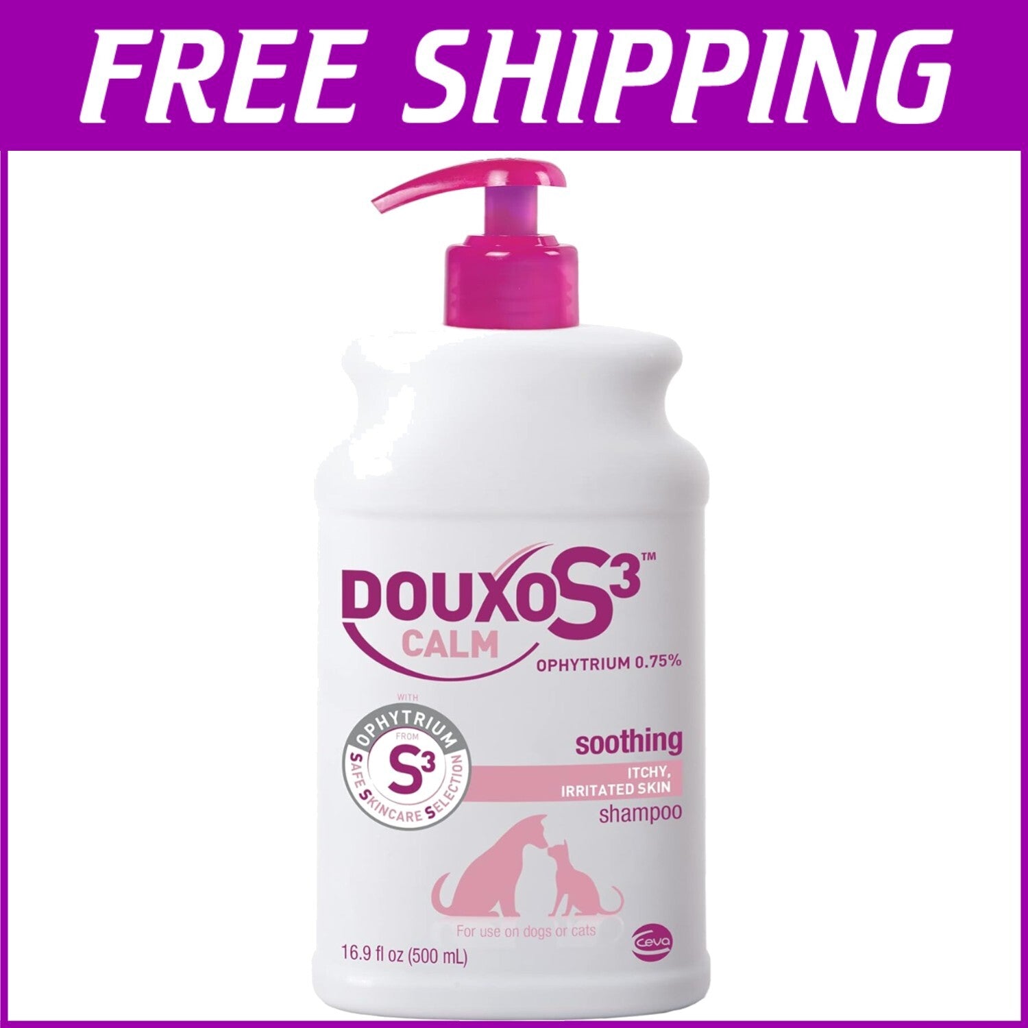 S3 CALM Shampoo: Hypoallergenic Relief for Itchy Skin in Dogs & Cats, 16.9 oz