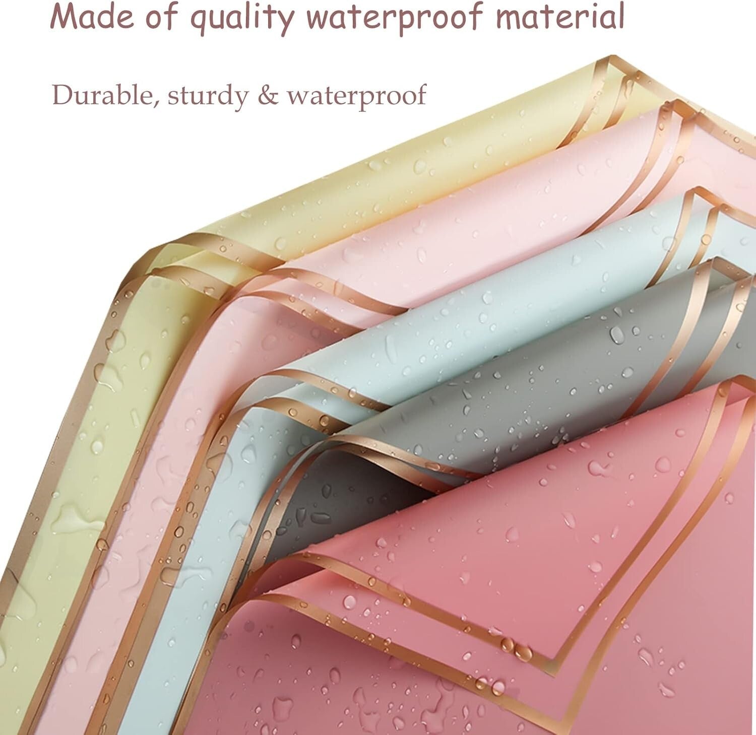 Elegant Flower Bouquet Wrapping Paper with Ribbons - 22.8x22.8 inches, 16 Colors