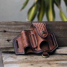 Load image into Gallery viewer, Genuine Leather EDC Tool Organizer with 3 Pockets - Perfect for Everyday Carry