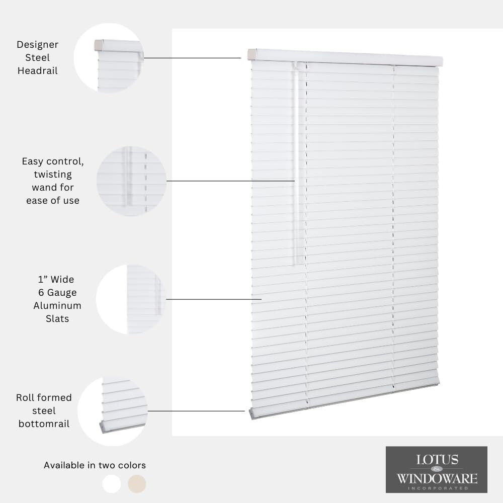 Child-Safe 36" x 54" Cordless Aluminum Mini Blinds - Room Darkening Solution
