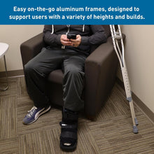 Load image into Gallery viewer, Silver Lightweight Crutches for Adults &amp; Children - Comfort &amp; Stability Included