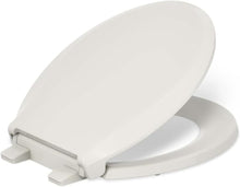 Load image into Gallery viewer, Modern Almond Round Toilet Seat with Grip-Tight Bumpers and Quiet-Close Lid