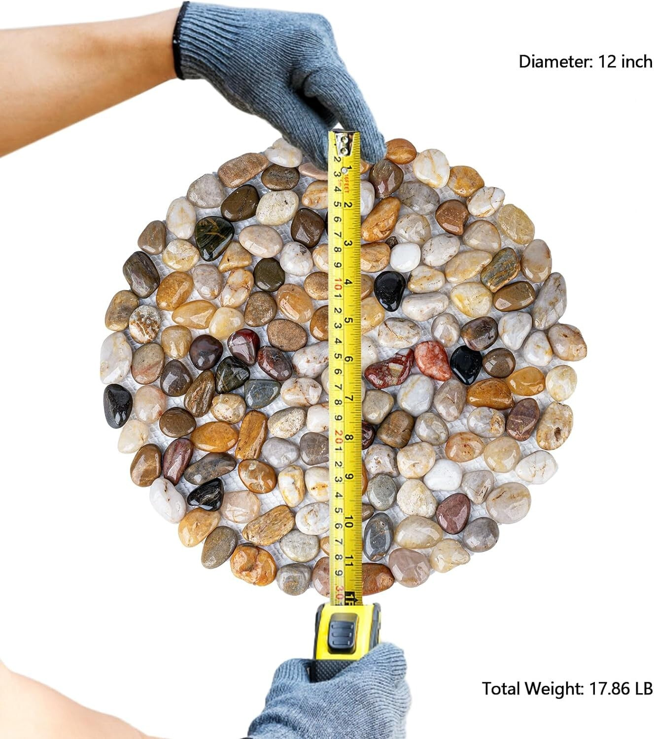 Easy-Install Decorative River Stone Stepping Stones - 6 Pack for Outdoor Use