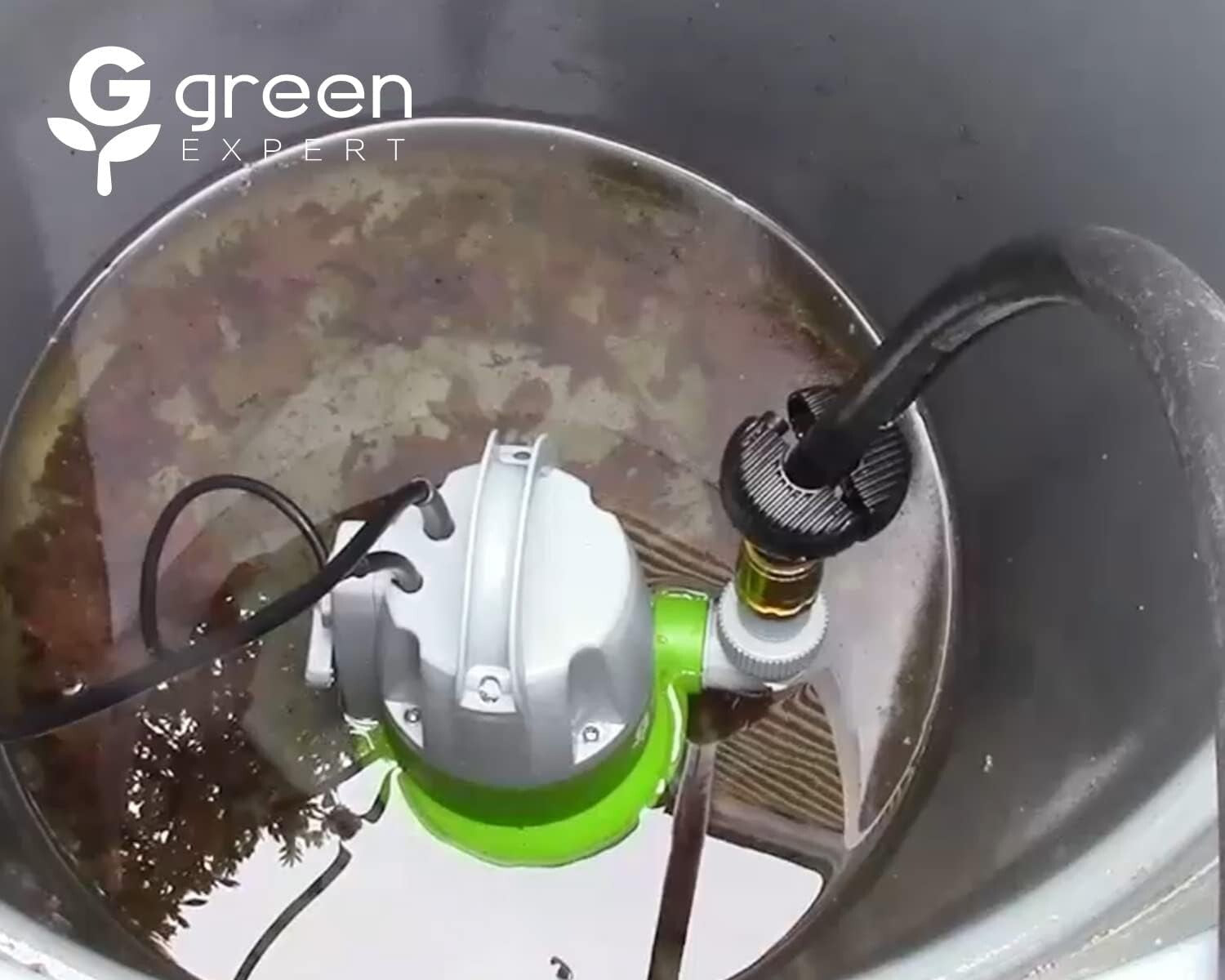 Effortless Water Removal: Green 1/3HP Submersible Pump with Automatic Function