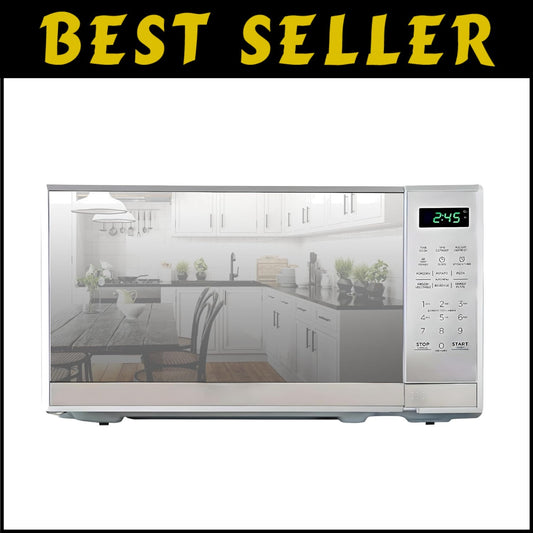 Sleek 0.7 Cu Ft Countertop Microwave with Child Lock - Easy Cleanup & Pre-Sets