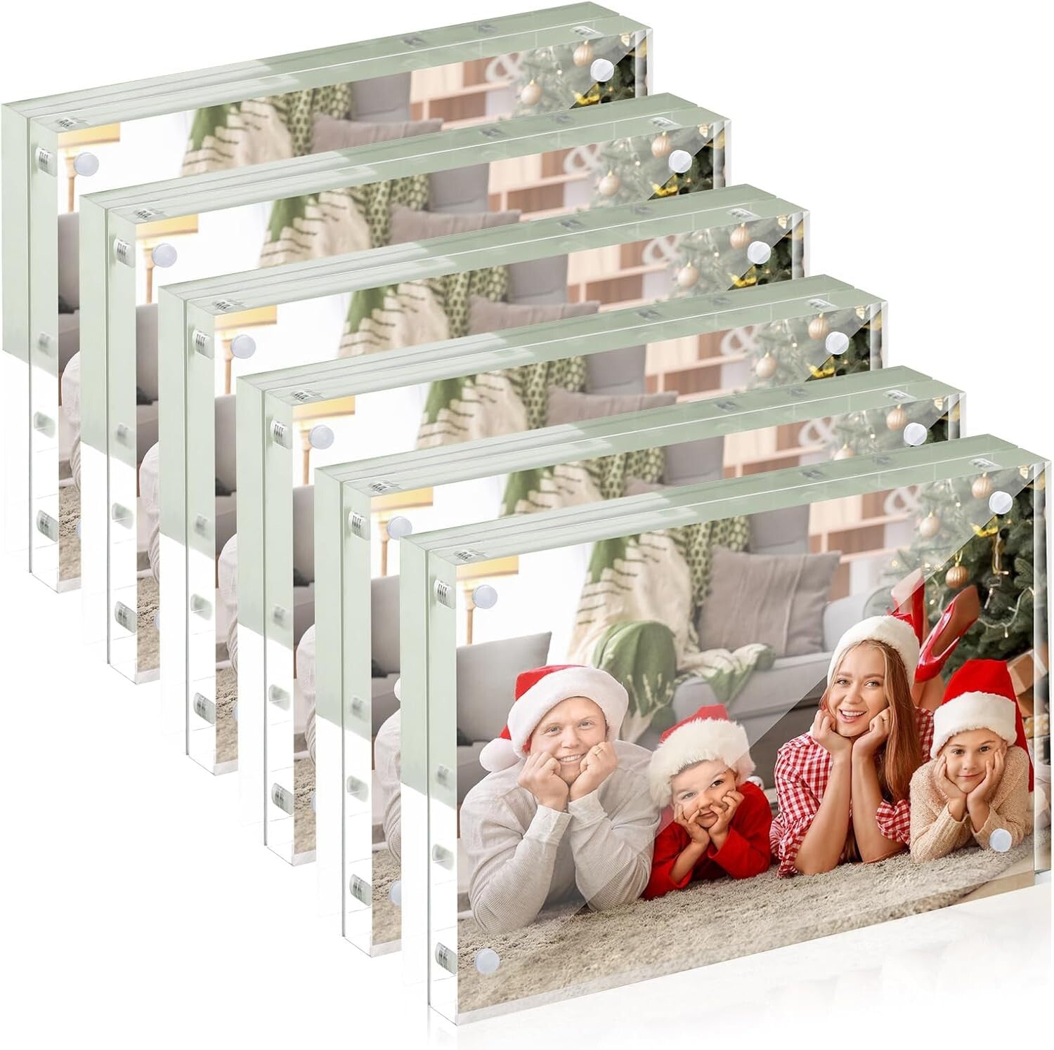 Double-Sided 4x6 Acrylic Frames 6 Pack - Perfect for Home or Office Display