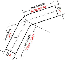 Load image into Gallery viewer, 2PCS 3'' OD 45° Mandrel Bend Exhaust Pipe - T304 Stainless Steel, Easy Install