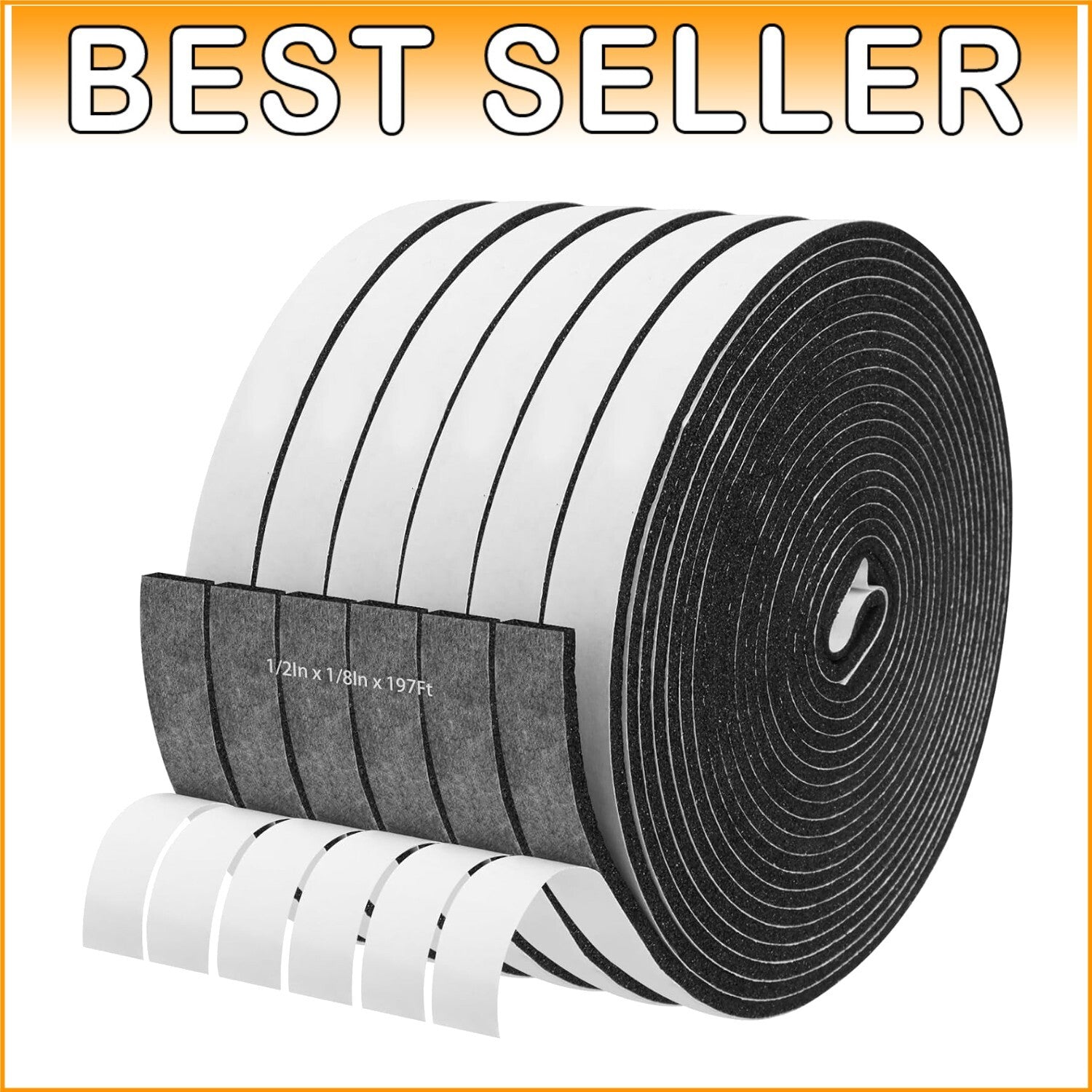 Customizable Foam Insulation Tape - Durable 197ft Weather Stripping for Home Use