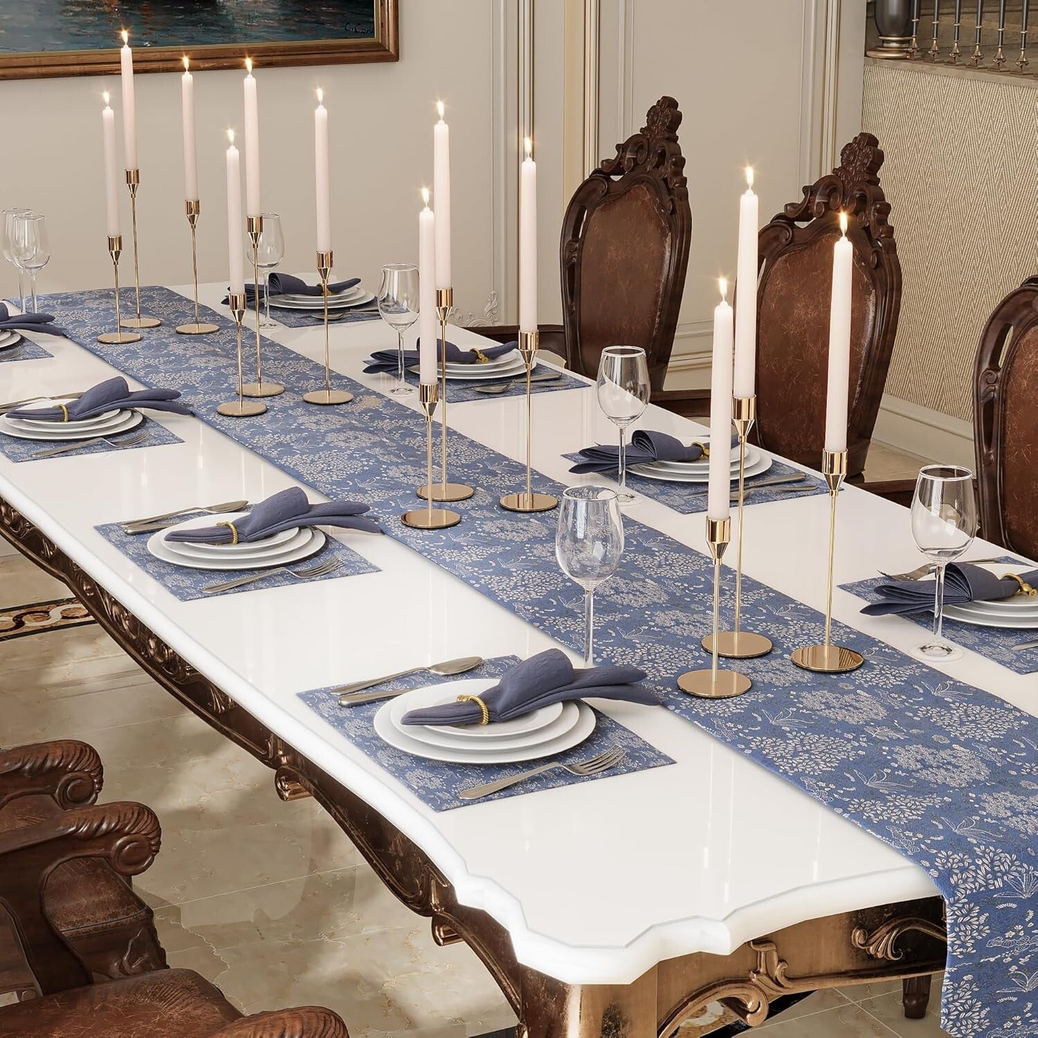 Multi-Height French Gold Candle Holders Set of 12 - Ideal for Home and Events