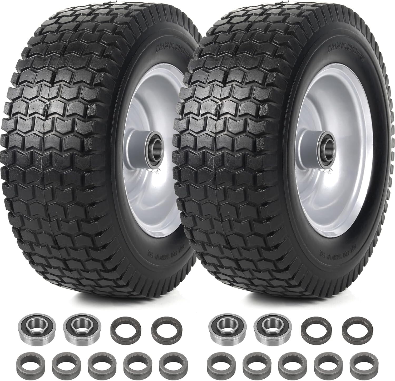 13x5.00-6 Lawn Mower Tires - Reliable Flat-Free Wheel Assemblies for All Terrain