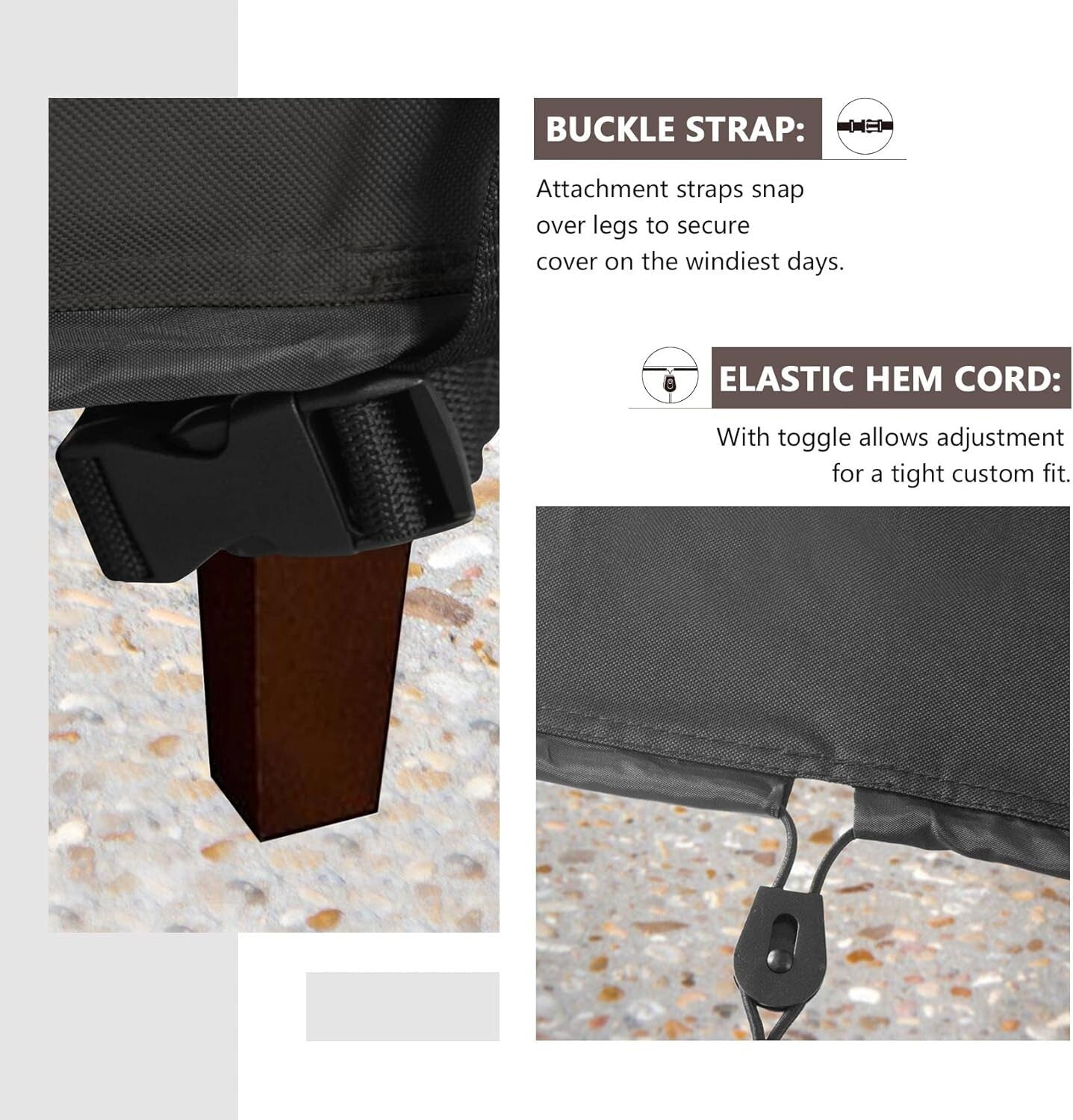 Outdoor Lounge Chair Covers - 80L x 28W | Waterproof & Weather-Resistant 2 Pack