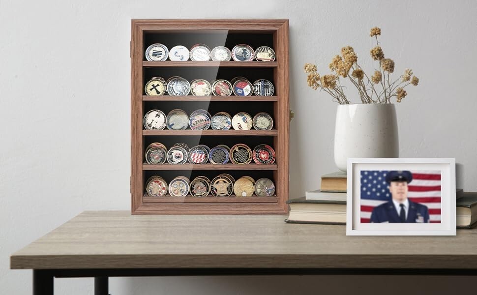 Premium Rustic Coin Display Stand for Collectibles - Easy Setup & Secure Mount