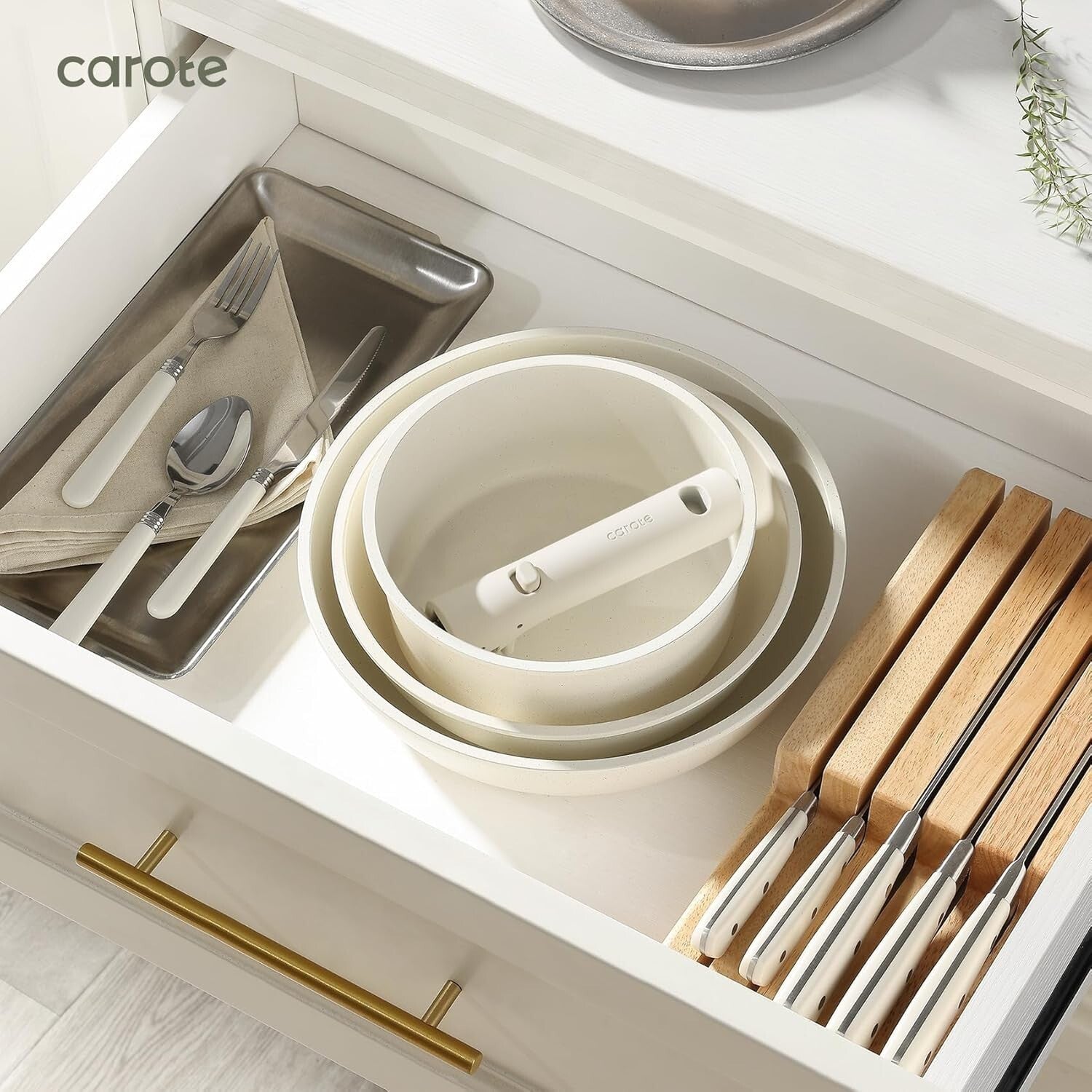 Easy-Clean 21-Piece Cookware Set with Removable Handle: Oven & Induction Safe