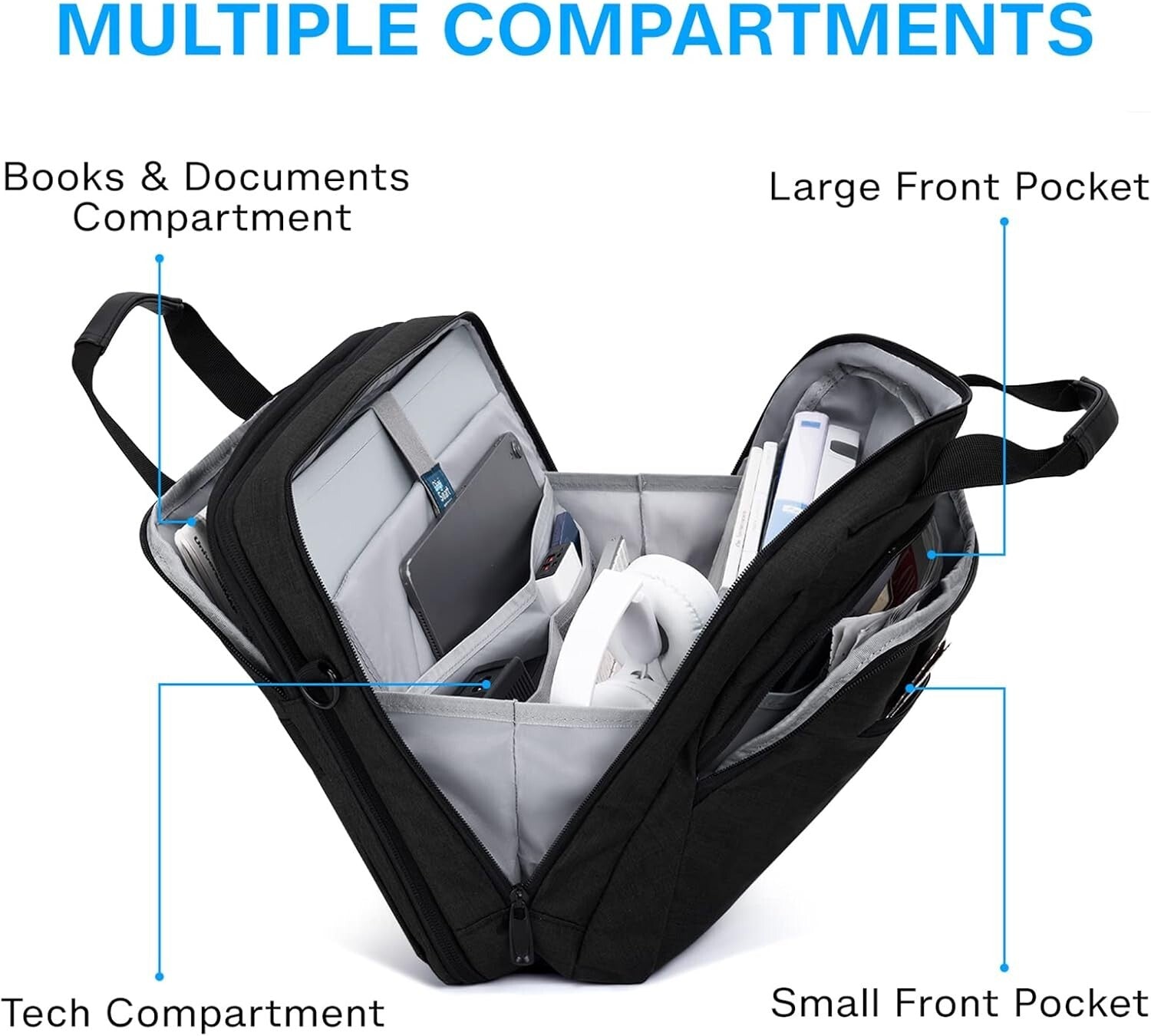 Professional 17.3 Inch Laptop Bag with Multiple Compartments - Comfort & Style