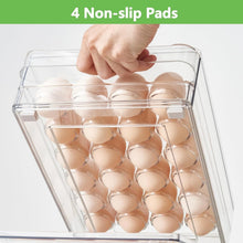 Load image into Gallery viewer, Clear Egg Tray with Non-Slip Base - Holds 48 Eggs, 2 Pack for Easy Storage