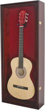 Load image into Gallery viewer, Stunning Wall-Mount Electric Guitar Display with Red Felt &amp; Mahogany Finish