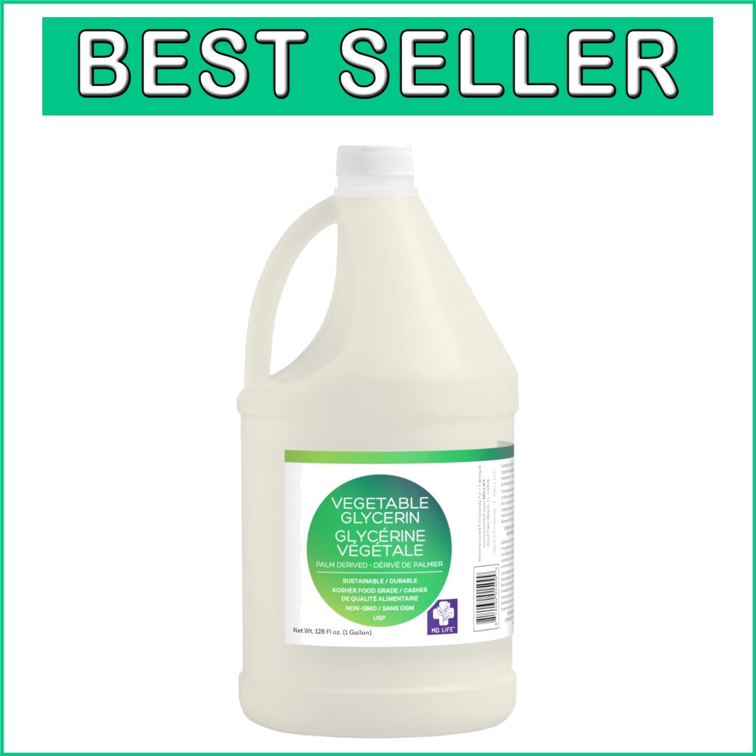 1-Gallon Food Grade Vegetable Glycerin - Multi-Purpose Skin & Hair Moisturizer