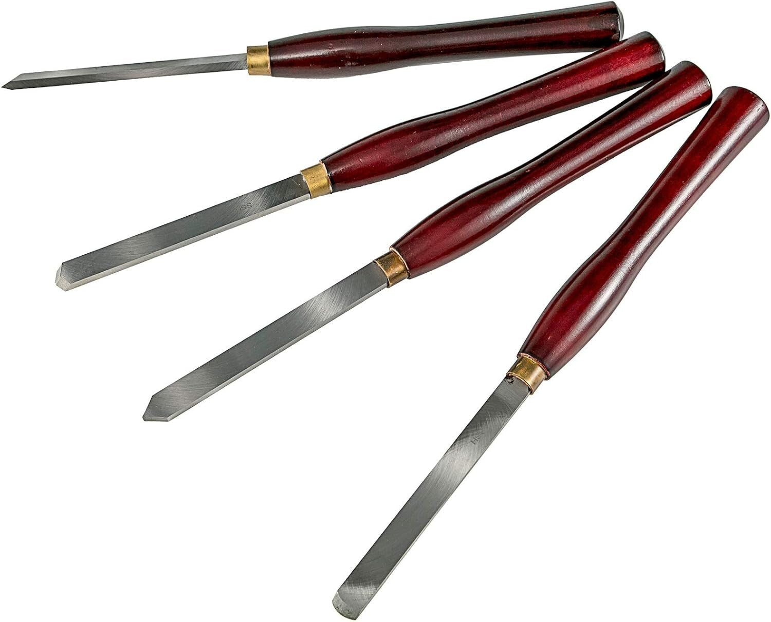 8-Piece HSS Steel Wood Lathe Chisel Set with Eucalyptus Handles in Wooden Case